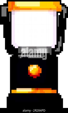 portable lantern camp lamp game pixel art vector illustration Stock Vector