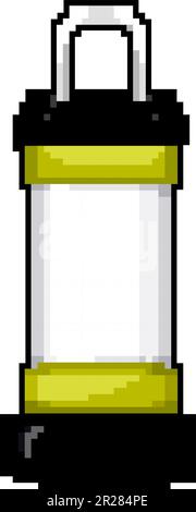 camping lantern camp lamp game pixel art vector illustration Stock Vector