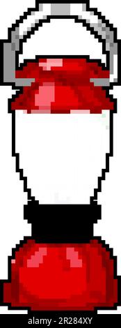 kerosine lantern camp lamp game pixel art vector illustration Stock Vector