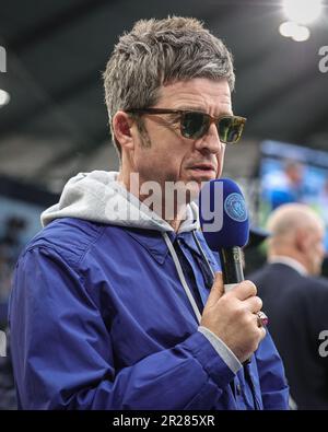 Noel Gallagher is in attendance during the UEFA Champions League Semi