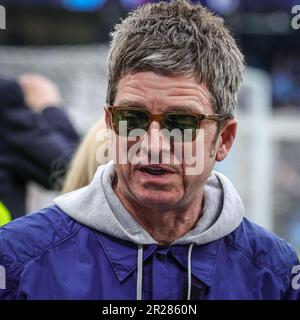 Noel Gallagher is in attendance during the UEFA Champions League Semi