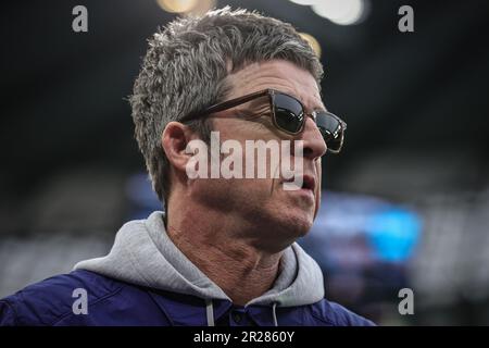 Noel Gallagher is in attendance during the UEFA Champions League Semi