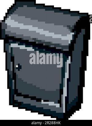 mail mailbox letter game pixel art vector illustration Stock Vector