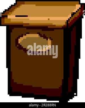box mailbox letter game pixel art vector illustration Stock Vector