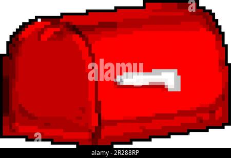 delivery mailbox letter game pixel art vector illustration Stock Vector