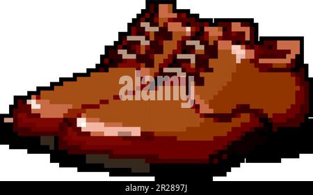 business man shoes game pixel art vector illustration Stock Vector