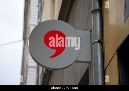 lyon , Aura France - 04 20 2023 : Monoprix logo sign shop signboard supermarket store wall facade text brand Stock Photo