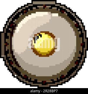 emblem medieval shield game pixel art vector illustration Stock Vector