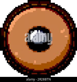 antique medieval shield game pixel art vector illustration Stock Vector