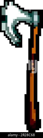 knight medieval weapon game pixel art vector illustration Stock Vector