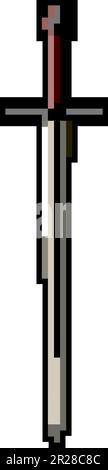 iron medieval weapon game pixel art vector illustration Stock Vector