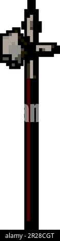old medieval weapon game pixel art vector illustration Stock Vector