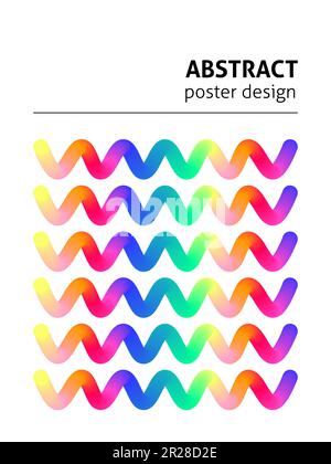 Rainbow Zigzag Poster Stock Vector