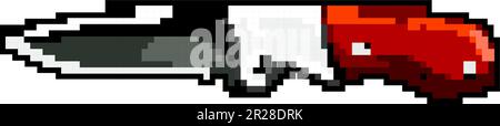 tool military knife game pixel art vector illustration Stock Vector