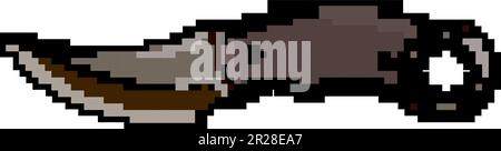 metal military knife game pixel art vector illustration Stock Vector