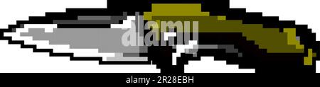 army military knife game pixel art vector illustration Stock Vector
