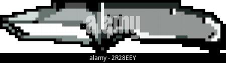 blade military knife game pixel art vector illustration Stock Vector