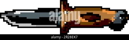 equipment military knife game pixel art vector illustration Stock Vector