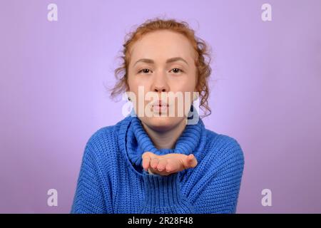 very happy young red-haired woman Stock Photo