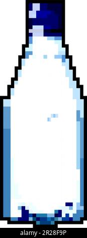fresh mineral water bottle game pixel art vector illustration Stock Vector