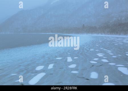 Lake Towada winter Stock Photo