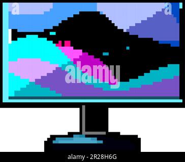 digital monitor pc game pixel art vector illustration Stock Vector