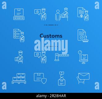 Customs icons Stock Vector