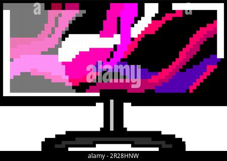 game monitor pc gaming game pixel art vector illustration Stock Vector ...
