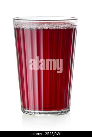 glass of red grape juice isolated on white background Stock Photo