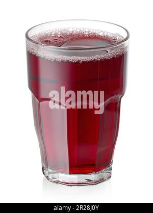 glass of red grape juice isolated on white background Stock Photo