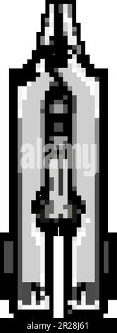 steel knife tool game pixel art vector illustration Stock Vector