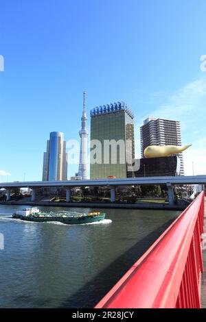 Tokyo Sky Tree viewed from Azumabashi Stock Photo