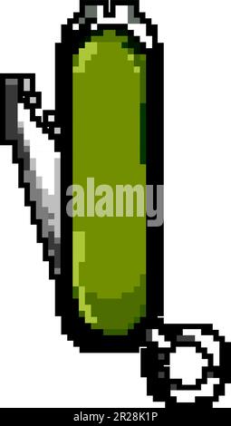 blade knife tool game pixel art vector illustration Stock Vector