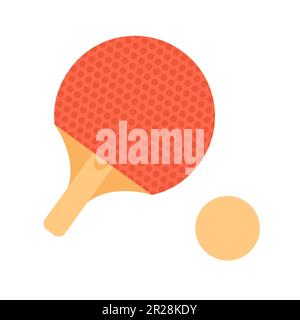 Ping pong paddle with ball semi flat colour vector object Stock Vector