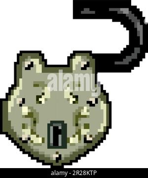 key padlock vintage game pixel art vector illustration Stock Vector