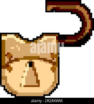 old padlock vintage game pixel art vector illustration Stock Vector