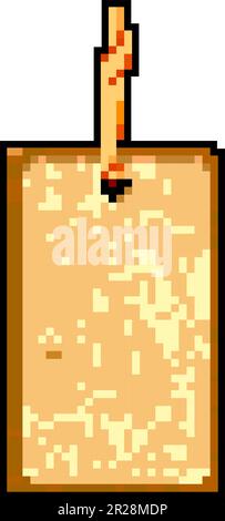 brown paper tag game pixel art vector illustration Stock Vector Image ...