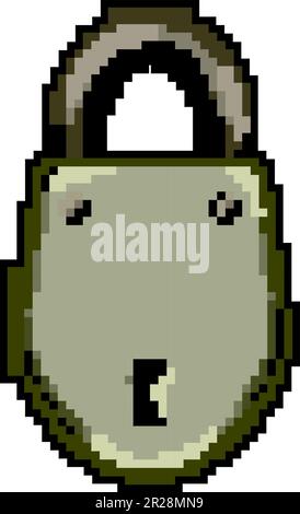 metal padlock vintage game pixel art vector illustration Stock Vector ...