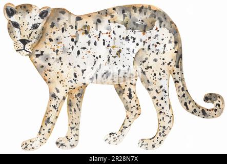 Africa watercolor savanna leopard, animal - Stock Illustration  [75633424] - PIXTA