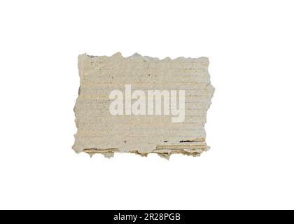 Cardboard corrugated piece with space for text isolated on white background Stock Photo