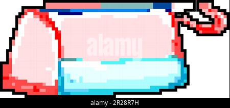 ruler pencil case game pixel art vector illustration Stock Vector