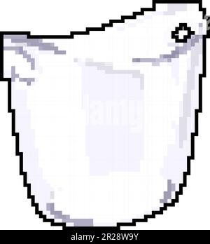 transparent plastic bucket container game pixel art vector illustration Stock Vector