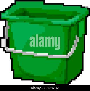 food plastic bucket container game pixel art vector illustration Stock Vector