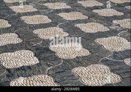 Chinese courtyard mosaic floor Stock Photo