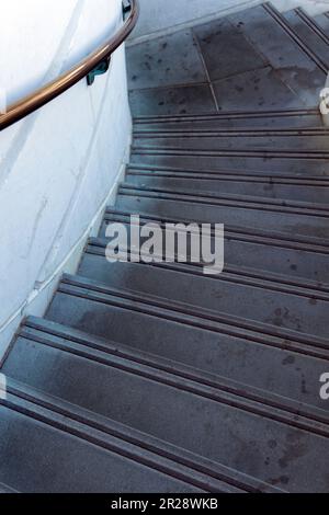 Detail of the downward staircase Stock Photo