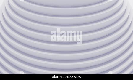 White Architecture Circular Background. Abstract Interior Design. Geometric Structure. 3D rendering. Stock Photo