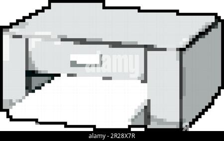 computer printer paper game pixel art vector illustration Stock Vector