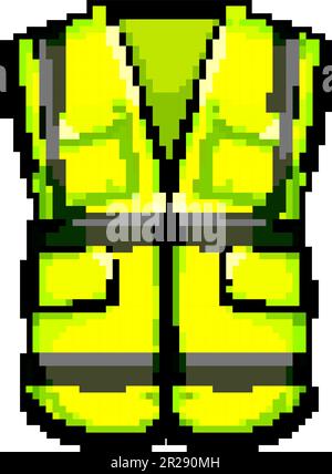 jacket safe vest game pixel art vector illustration Stock Vector