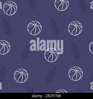 The seamless pattern on the basketball theme Stock Vector