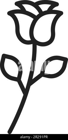 Rose icon vector image. Suitable for mobile application web application ...